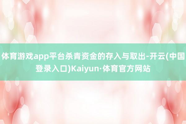 体育游戏app平台杀青资金的存入与取出-开云(中国登录入口)Kaiyun·体育官方网站