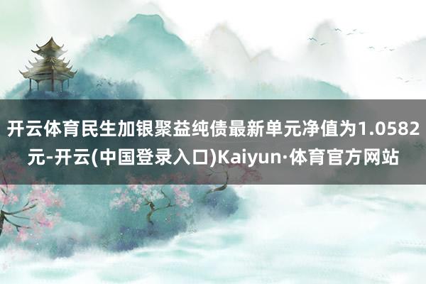 开云体育民生加银聚益纯债最新单元净值为1.0582元-开云(中国登录入口)Kaiyun·体育官方网站