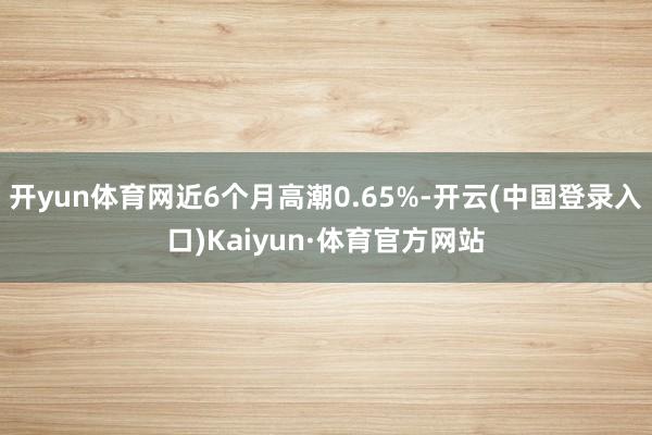 开yun体育网近6个月高潮0.65%-开云(中国登录入口)Kaiyun·体育官方网站